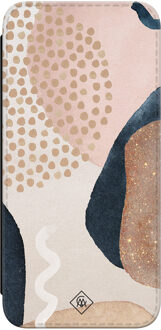 Casimoda Samsung Galaxy S23 FE flipcase - Abstract dots Bruin/beige