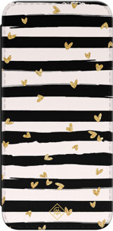 Casimoda Samsung Galaxy S23 FE flipcase - Hart streepjes Zwart, Goudkleurig