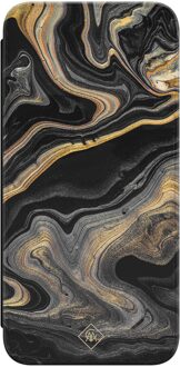 Casimoda Samsung Galaxy S23 FE flipcase - Marbling Zwart, Goudkleurig