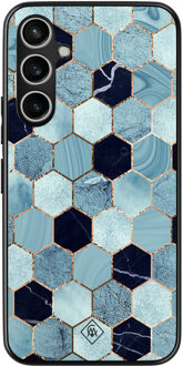 Casimoda Samsung Galaxy S23 FE hoesje - Blue cubes Blauw