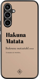 Casimoda Samsung Galaxy S23 FE hoesje - Hakuna matata Bruin/beige