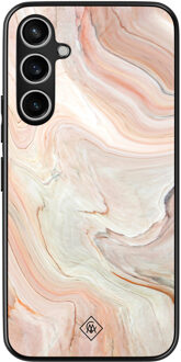 Casimoda Samsung Galaxy S23 FE hoesje - Marmer waves Bruin/beige