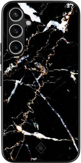Casimoda Samsung Galaxy S23 FE hoesje - Marmer zwart Zwart, Goudkleurig