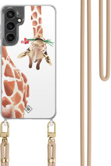 Casimoda Samsung Galaxy S23 FE hoesje met beige koord - Giraffe Bruin/beige
