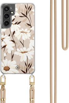 Casimoda Samsung Galaxy S23 FE hoesje met beige koord - In bloom Bruin/beige