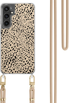 Casimoda Samsung Galaxy S23 FE hoesje met beige koord - Spot on Bruin/beige