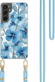 Casimoda Samsung Galaxy S23 FE hoesje met blauw koord - Indigo gardens