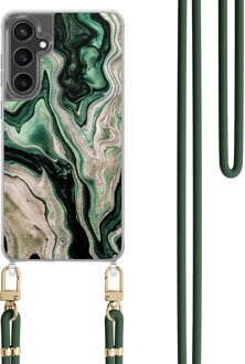 Casimoda Samsung Galaxy S23 FE hoesje met groen koord - Green waves