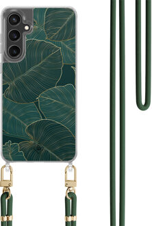 Casimoda Samsung Galaxy S23 FE hoesje met groen koord - Monstera leaves