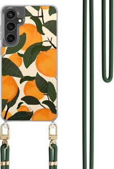 Casimoda Samsung Galaxy S23 FE hoesje met groen koord - Orange garden Multi