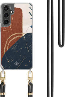 Casimoda Samsung Galaxy S23 FE hoesje met zwart koord - Abstract terracotta Multi