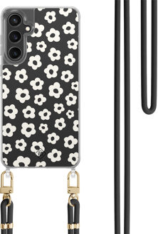 Casimoda Samsung Galaxy S23 FE hoesje met zwart koord - Retro bloempjes