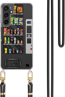 Casimoda Samsung Galaxy S23 FE hoesje met zwart koord - Snoepautomaat Zwart, Multi