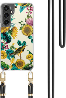 Casimoda Samsung Galaxy S23 FE hoesje met zwart koord - Sunflowers Geel, Multi