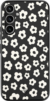 Casimoda Samsung Galaxy S23 FE hoesje - Retro bloempjes Zwart