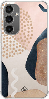 Casimoda Samsung Galaxy S23 FE shockproof hoesje - Abstract dots Bruin/beige