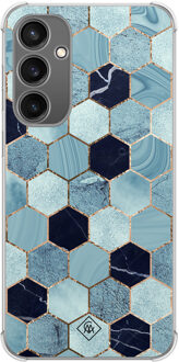 Casimoda Samsung Galaxy S23 FE shockproof hoesje - Blue cubes Blauw