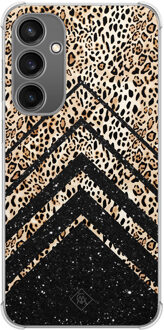 Casimoda Samsung Galaxy S23 FE shockproof hoesje - Chevron luipaard Bruin/beige