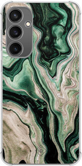 Casimoda Samsung Galaxy S23 FE shockproof hoesje - Green waves Groen