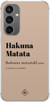 Casimoda Samsung Galaxy S23 FE shockproof hoesje - Hakuna matata Bruin/beige