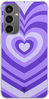 Casimoda Samsung Galaxy S23 FE shockproof hoesje - Hart swirl paars
