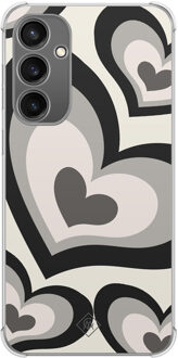 Casimoda Samsung Galaxy S23 FE shockproof hoesje - Hart swirl zwart