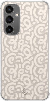 Casimoda Samsung Galaxy S23 FE shockproof hoesje - Ivory abstraction Bruin/beige