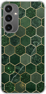 Casimoda Samsung Galaxy S23 FE shockproof hoesje - Kubus groen