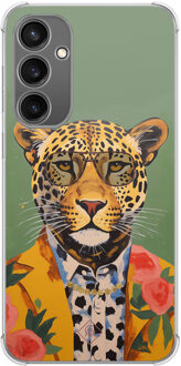 Casimoda Samsung Galaxy S23 FE shockproof hoesje - Luipaard hipster Groen