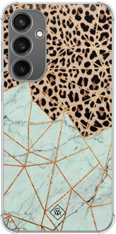 Casimoda Samsung Galaxy S23 FE shockproof hoesje - Luipaard marmer mint