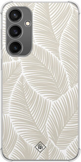 Casimoda Samsung Galaxy S23 FE shockproof hoesje - Palmy leaves beige Bruin/beige