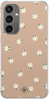 Casimoda Samsung Galaxy S23 FE shockproof hoesje - Sweet daisies Bruin/beige