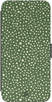 Casimoda Samsung Galaxy S23 flipcase - Green dots Groen