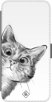 Casimoda Samsung Galaxy S23 flipcase - Kat kiekeboe Wit