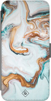 Casimoda Samsung Galaxy S23 flipcase - Marmer blauw goud Blauw, Goudkleurig