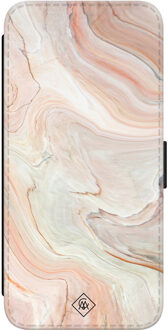 Casimoda Samsung Galaxy S23 flipcase - Marmer waves Bruin/beige