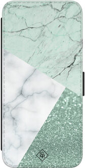 Casimoda Samsung Galaxy S23 flipcase - Minty marmer collage