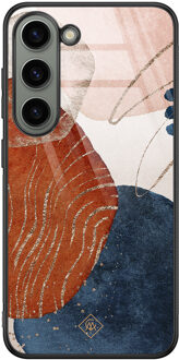Casimoda Samsung Galaxy S23 glazen hardcase - Abstract terracotta Multi