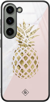 Casimoda Samsung Galaxy S23 glazen hardcase - Ananas Roze
