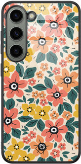 Casimoda Samsung Galaxy S23 glazen hardcase - Blossom Multi