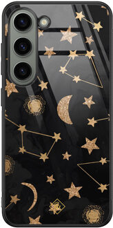 Casimoda Samsung Galaxy S23 glazen hardcase - Counting the stars Zwart