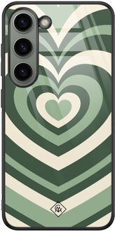 Casimoda Samsung Galaxy S23 glazen hardcase - Hart swirl groen