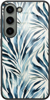 Casimoda Samsung Galaxy S23 glazen hardcase - Japandi waves Blauw