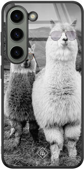 Casimoda Samsung Galaxy S23 glazen hardcase - Lama bruh Grijs/zilverkleurig