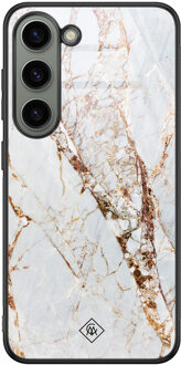 Casimoda Samsung Galaxy S23 glazen hardcase - Marmer goud Goudkleurig