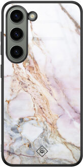 Casimoda Samsung Galaxy S23 glazen hardcase - Parelmoer marmer Multi