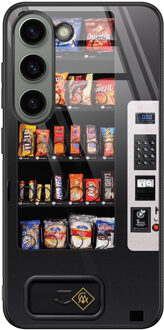 Casimoda Samsung Galaxy S23 glazen hardcase - Snoepautomaat Zwart