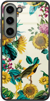 Casimoda Samsung Galaxy S23 glazen hardcase - Sunflowers Geel