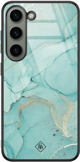 Casimoda Samsung Galaxy S23 glazen hardcase - Touch of mint