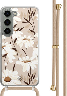 Casimoda Samsung Galaxy S23 hoesje met beige koord - In bloom Bruin/beige